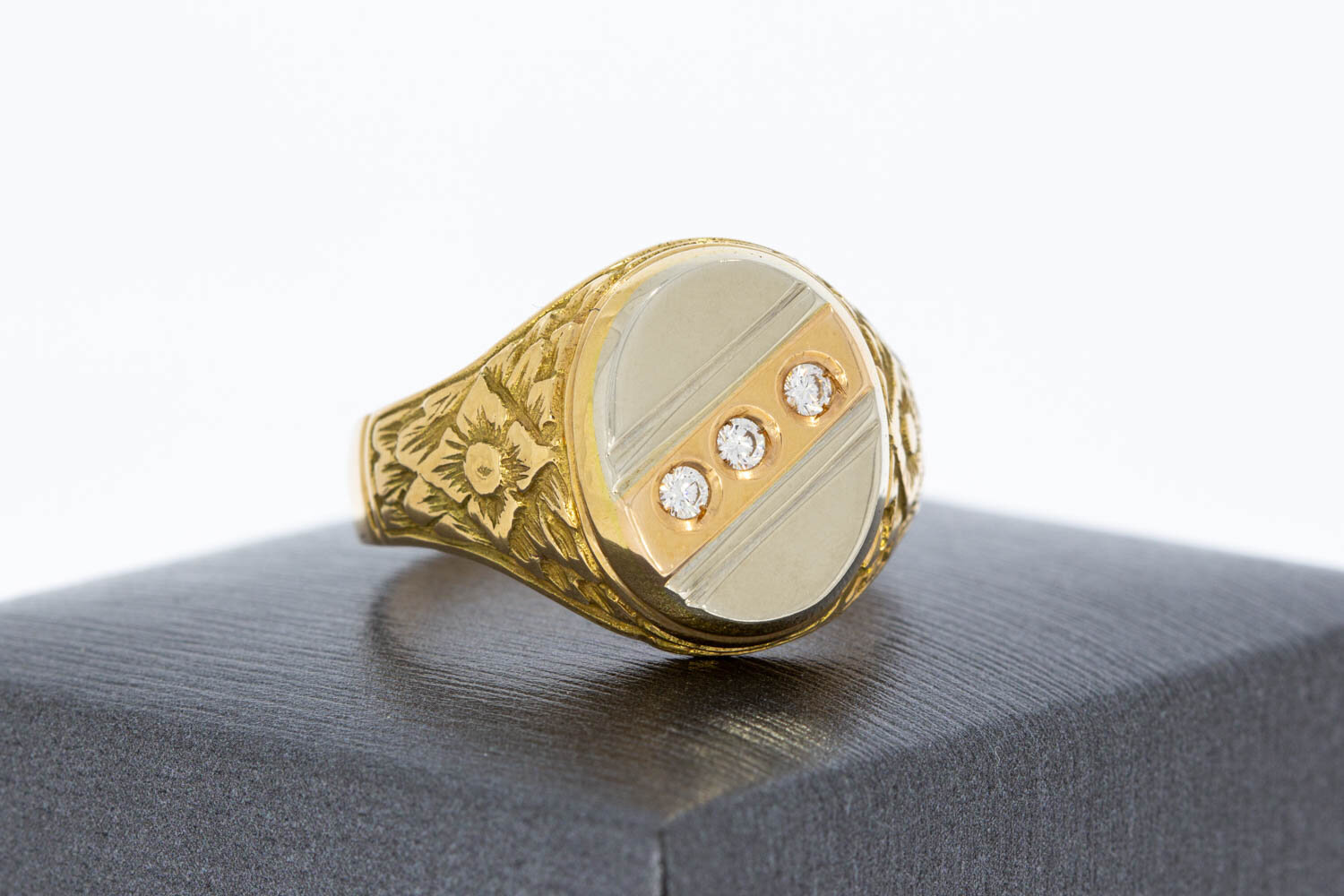 14 Karaat bicolor gouden Statement ring - 20,8 mm