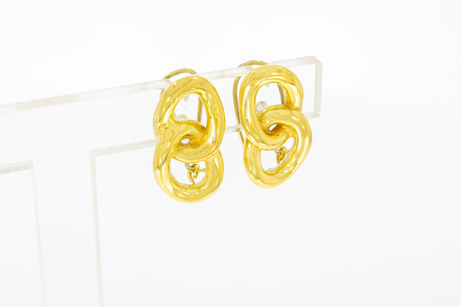 Designer oorclips 14 karaat goud - 2 cm