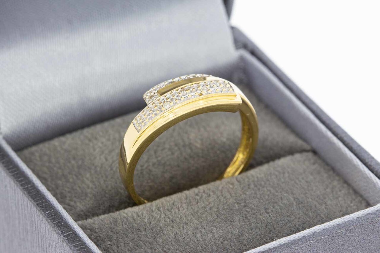18 Karaat gouden diamant Slagring - 18,5 mm