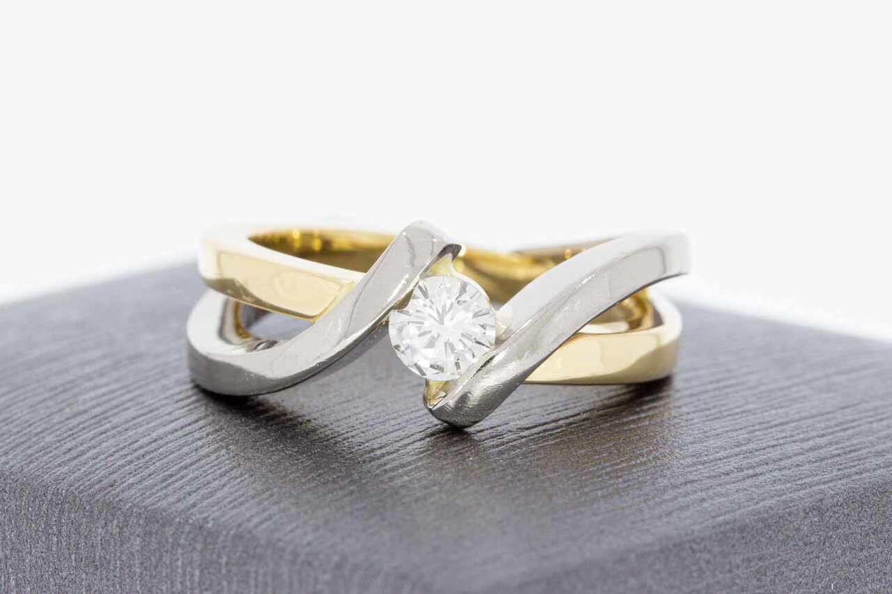 14 Karaat gouden diamant Slagring  - 17,1 mm
