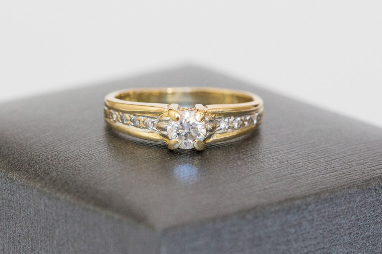 18 karaat bicolor gouden diamant ring - 15,6