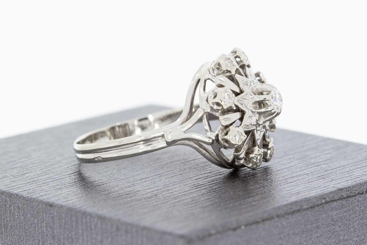18 Karaat gouden diamant Rozet ring - 18,6 mm