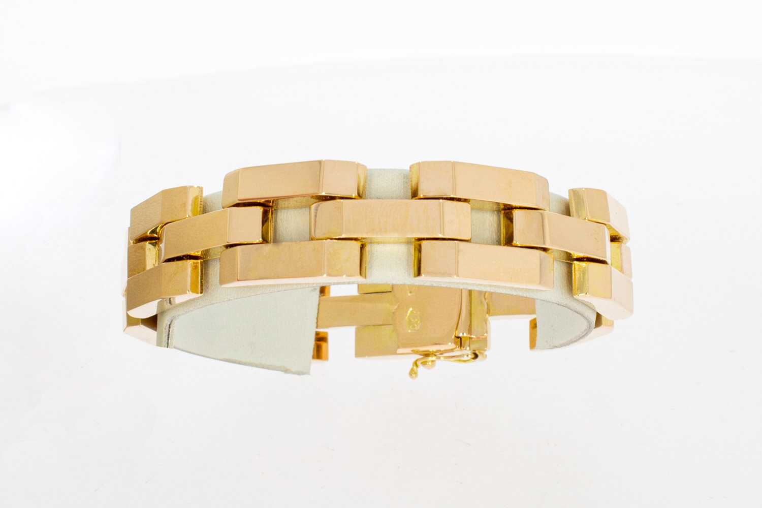 Brede 18 Karaat Tank armband goud - 20,1 cm