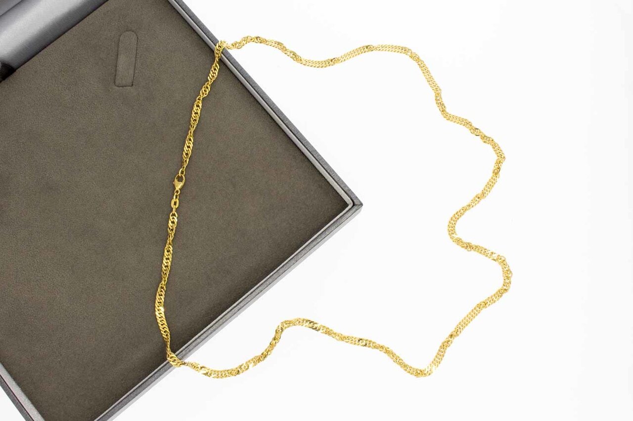 14 Karaat gouden getordeerde Gourmet ketting - 60 cm