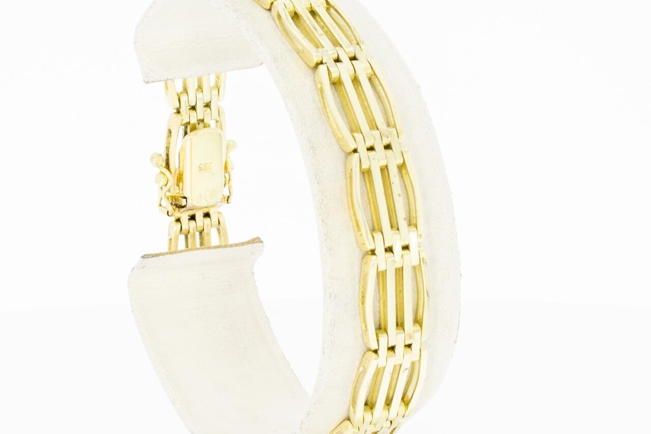 14 Karaat gouden Vintage Staafjes armband - 19 cm
