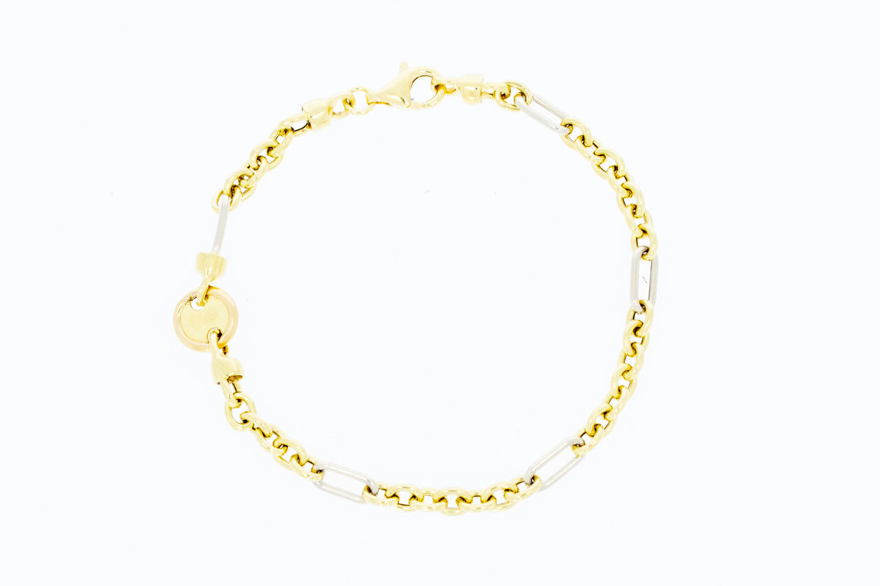 18 Karaat fantasie Anker goudenarmband - 18,8 cm