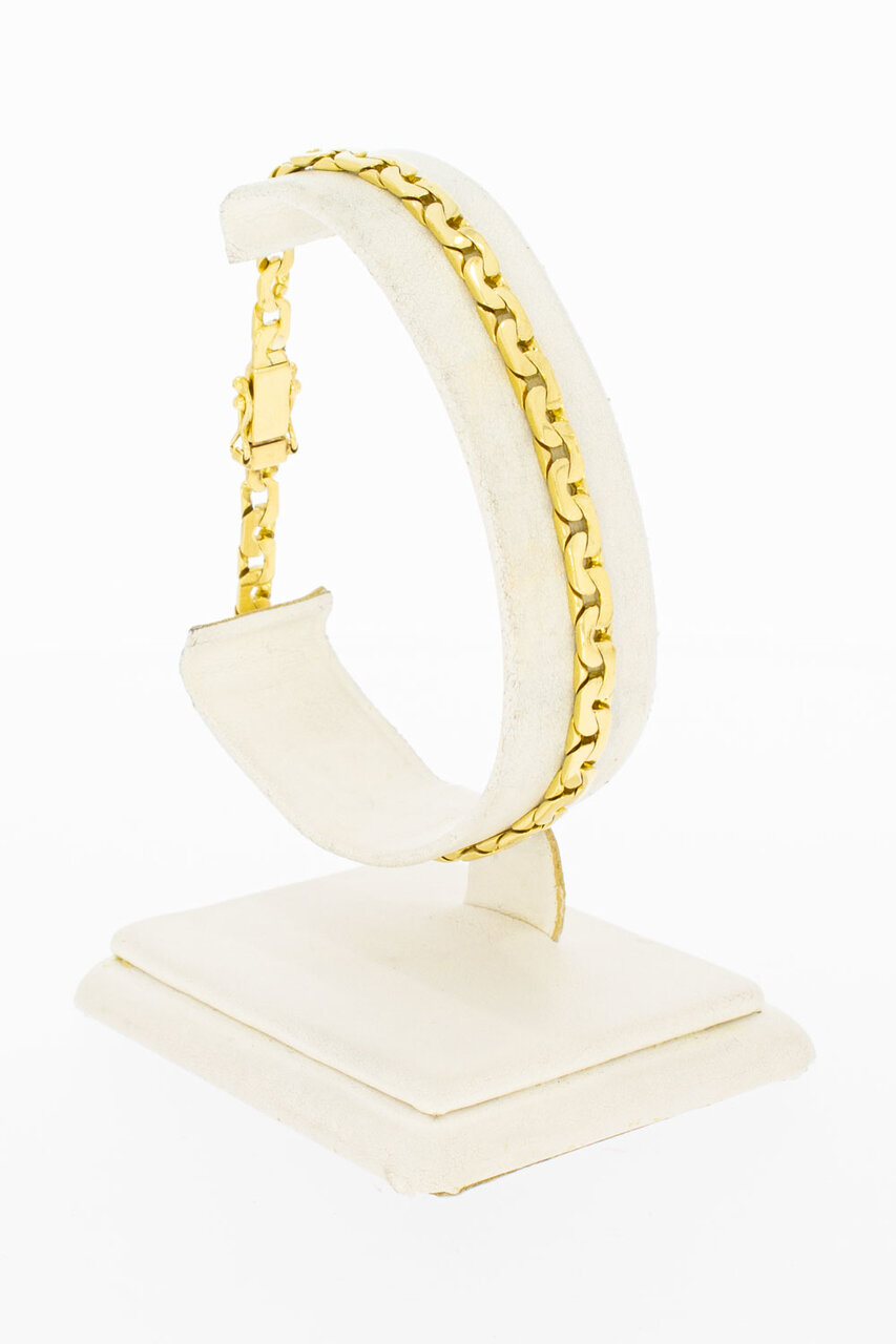 18 Karaat fantasie goudenarmband - 20,7 cm