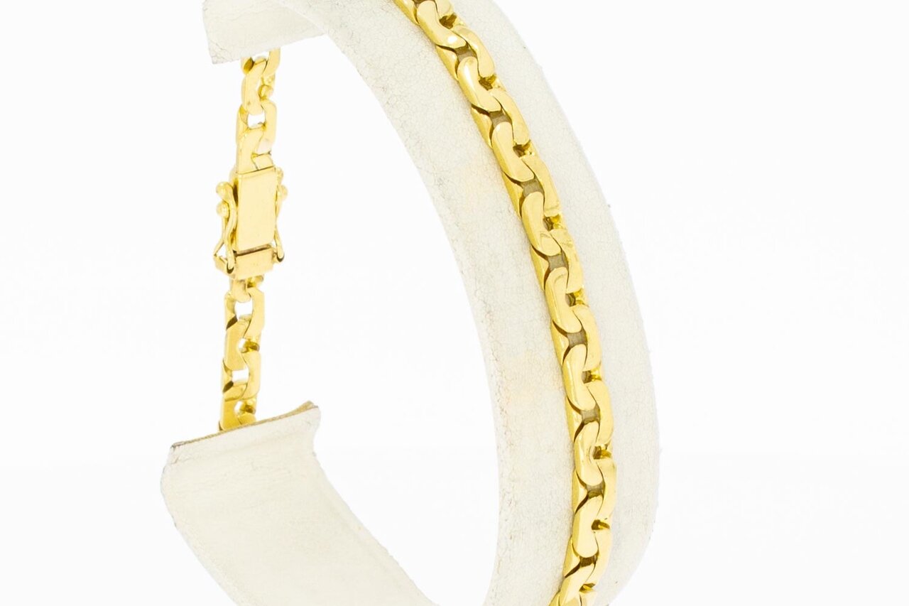 18 Karaat fantasie goudenarmband - 20,7 cm