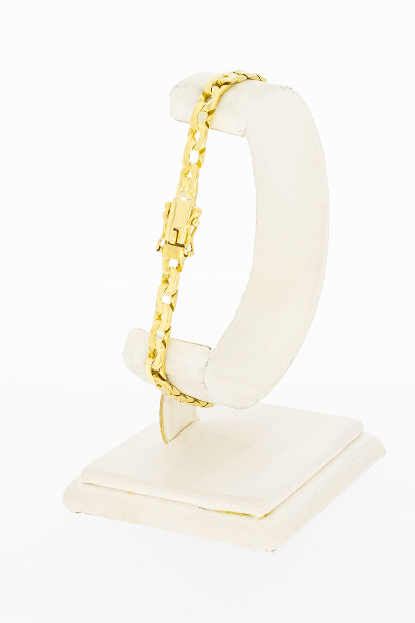 18 Karaat fantasie goudenarmband - 20,7 cm