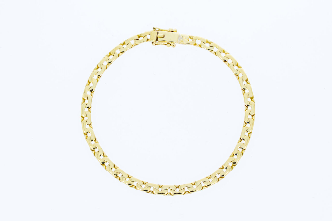 18 Karaat fantasie goudenarmband - 20,7 cm
