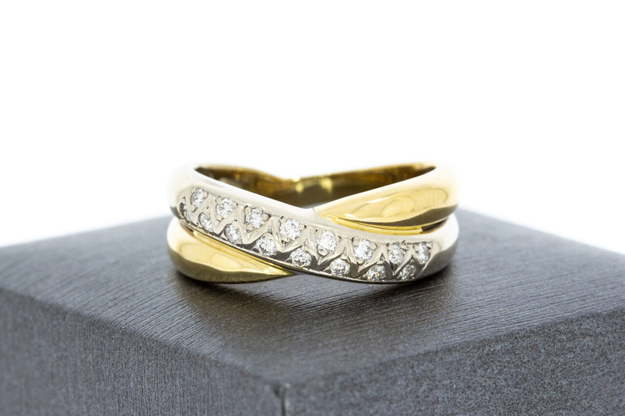 18 Karaat goud ring met Diamant - 19,8 mm