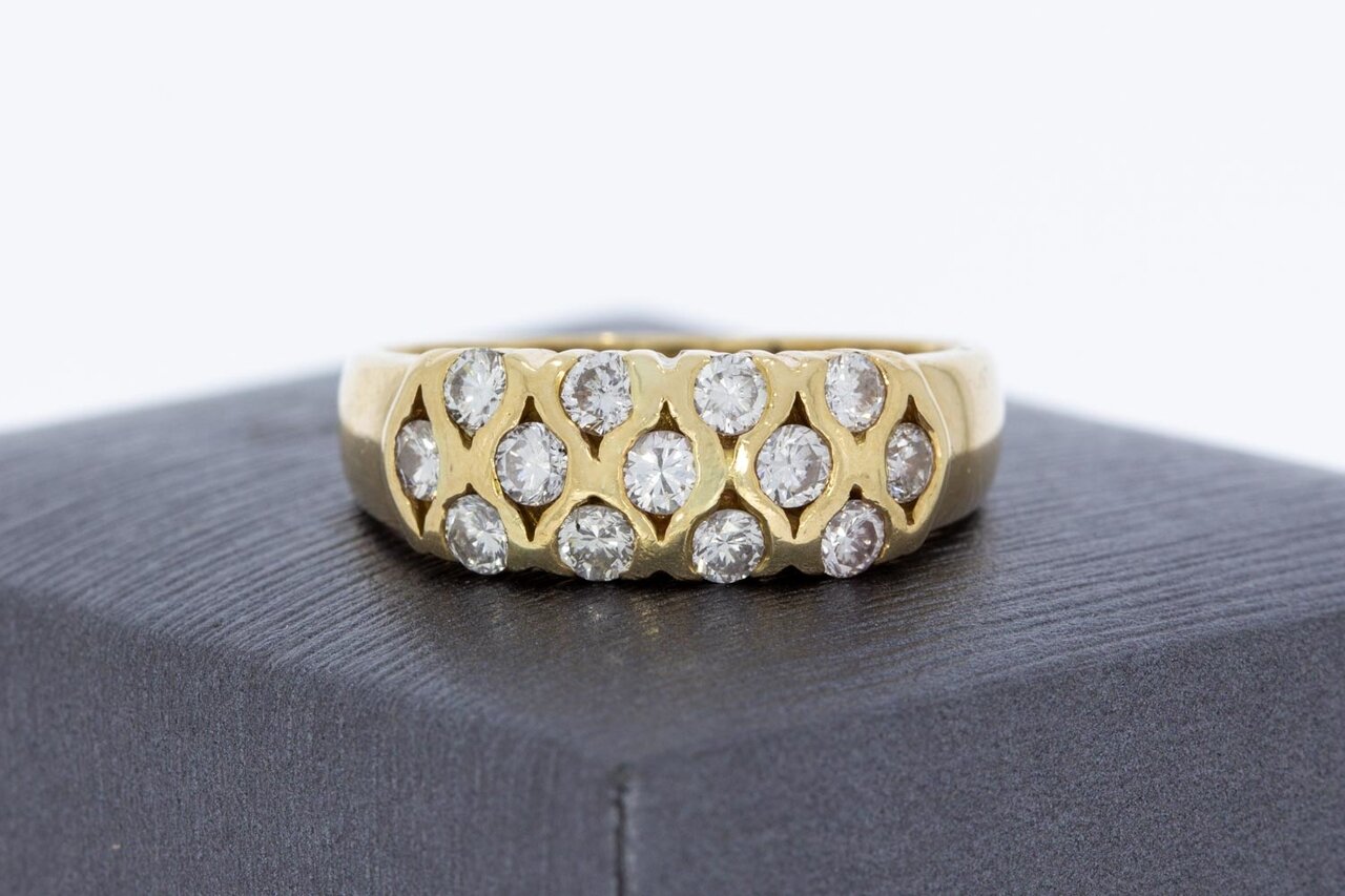 14 Karaat goud ring met Diamant - 19,3 mm