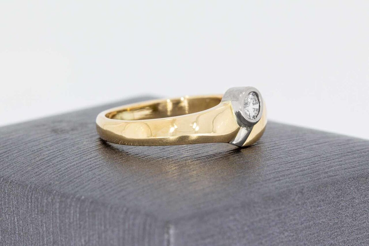 14 karaat Solitaire diamantring - 17,6 mm