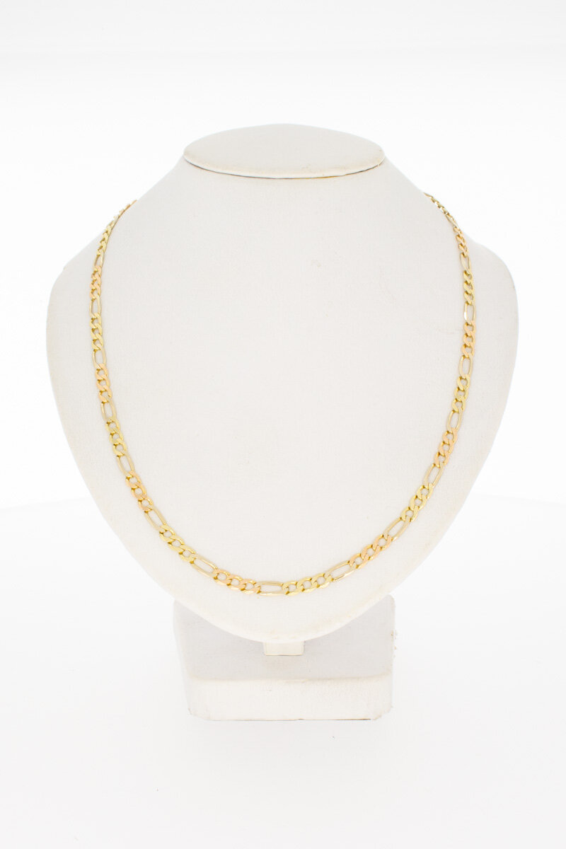 Tricolor 14 Karaat Figaro schakelketting - 46,1 cm