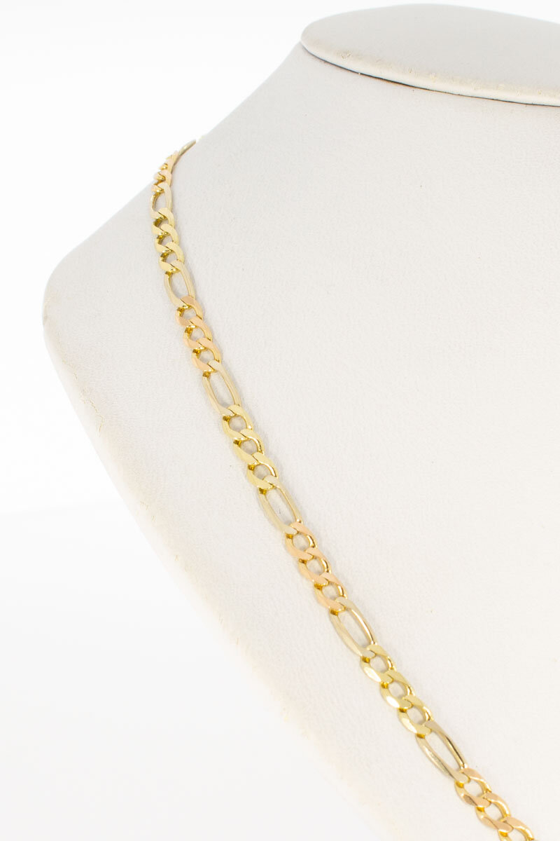 Tricolor 14 Karaat Figaro schakelketting - 46,1 cm