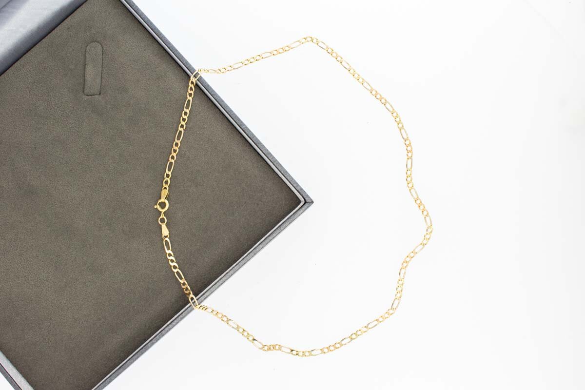 Tricolor 14 Karaat Figaro schakelketting - 46,1 cm