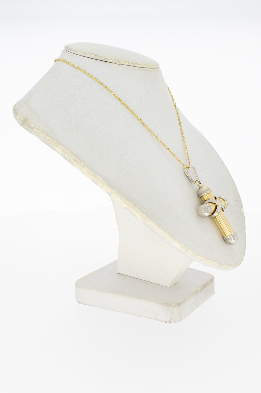 14 Karaat Kruis ketting hanger - 3,6 cm