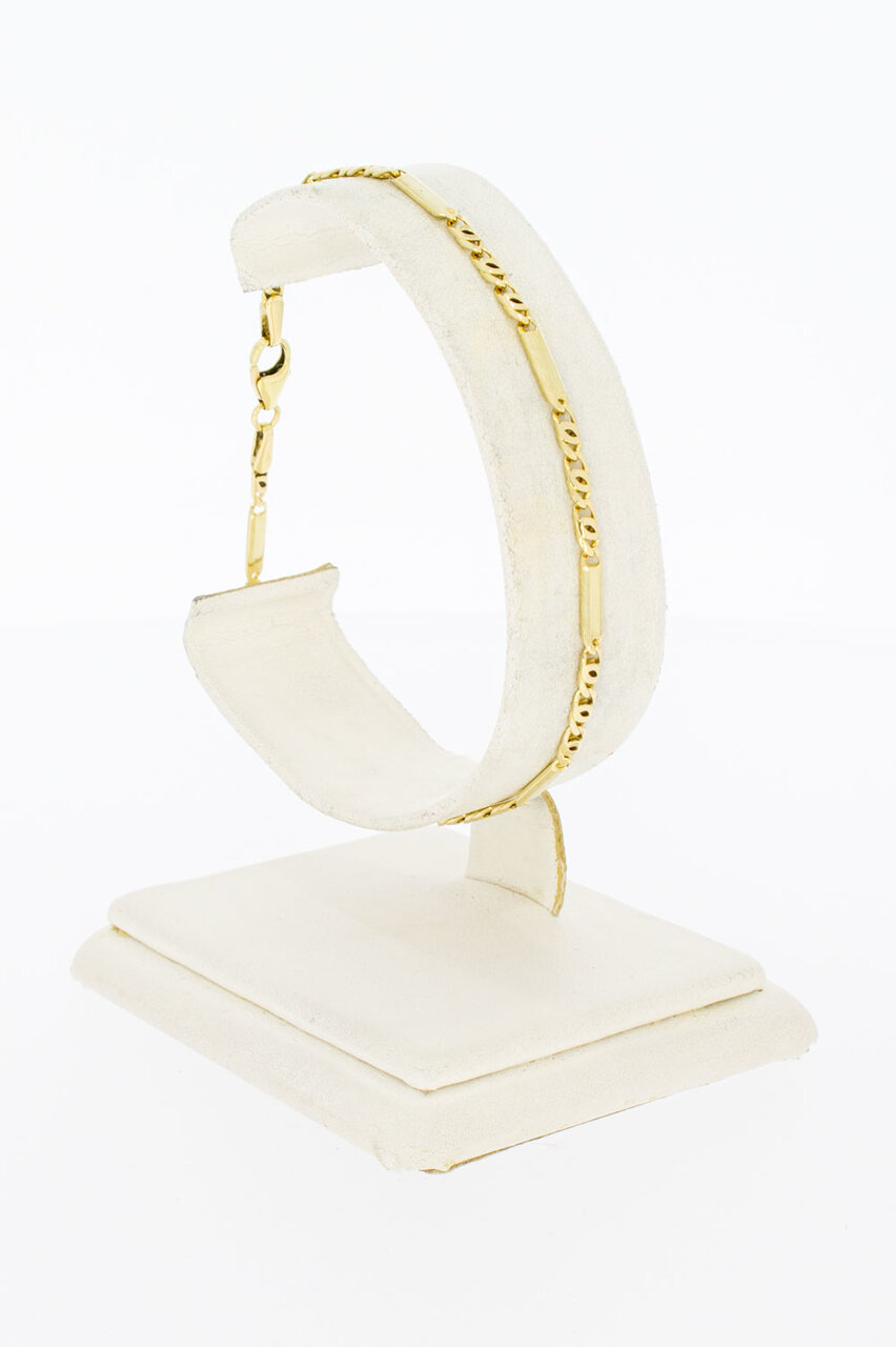 14 Karaat Valkoog schakelarmband - 19,7