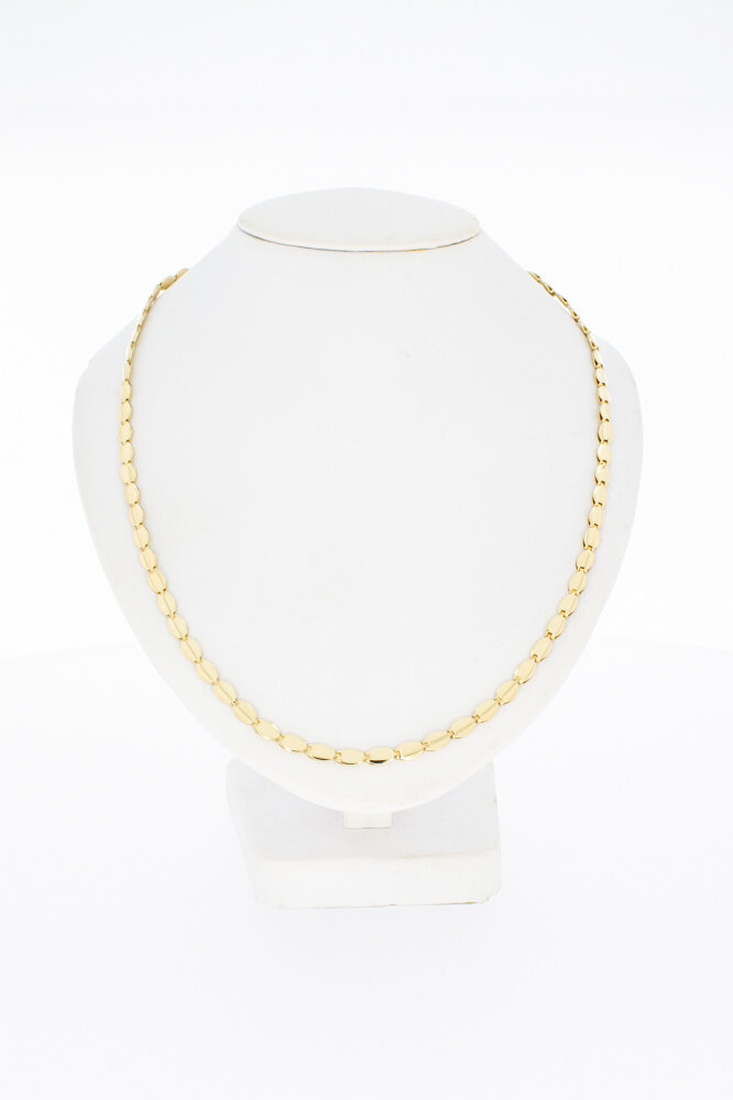 14 karaat goud rijstkorrel Collier - 45,6 cm