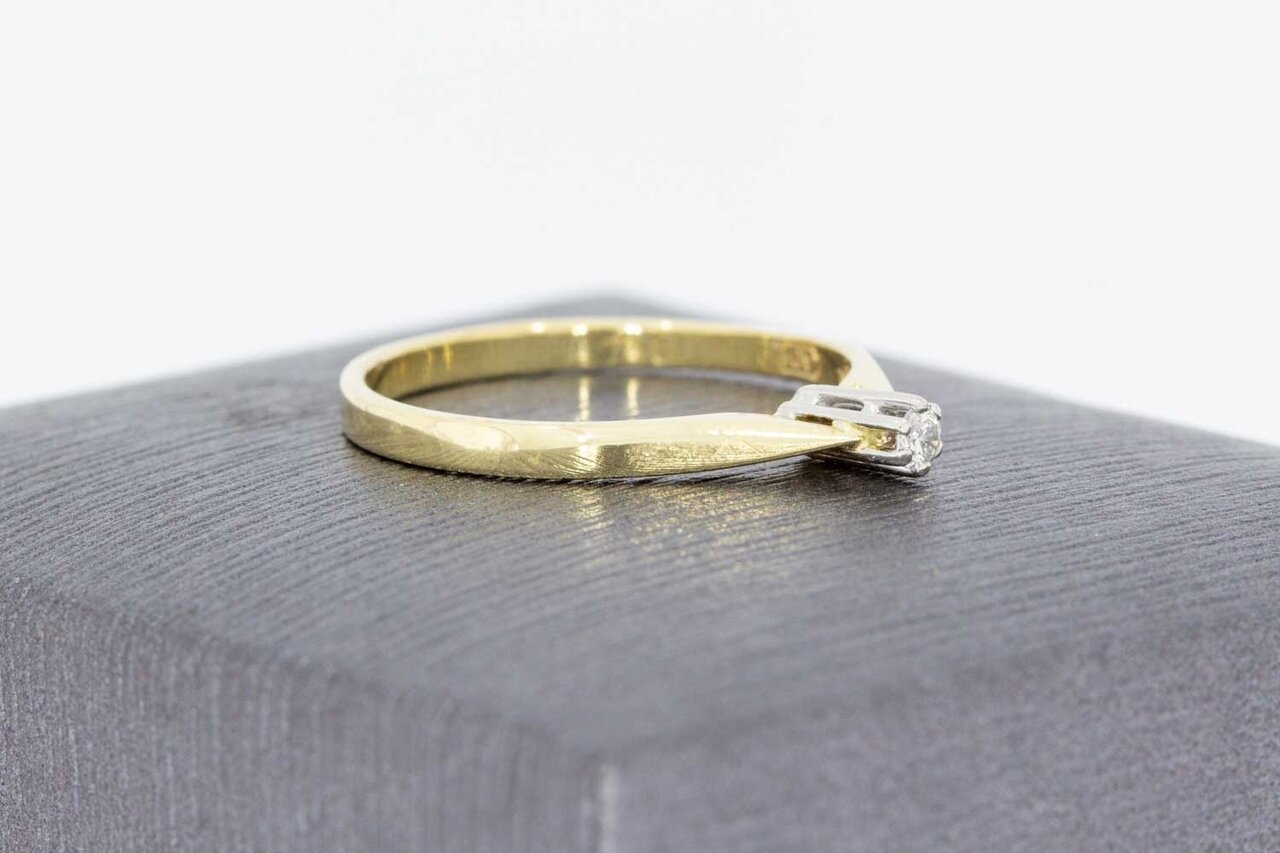 14 Karaat Solitaire diamant ring - 16,6 mm