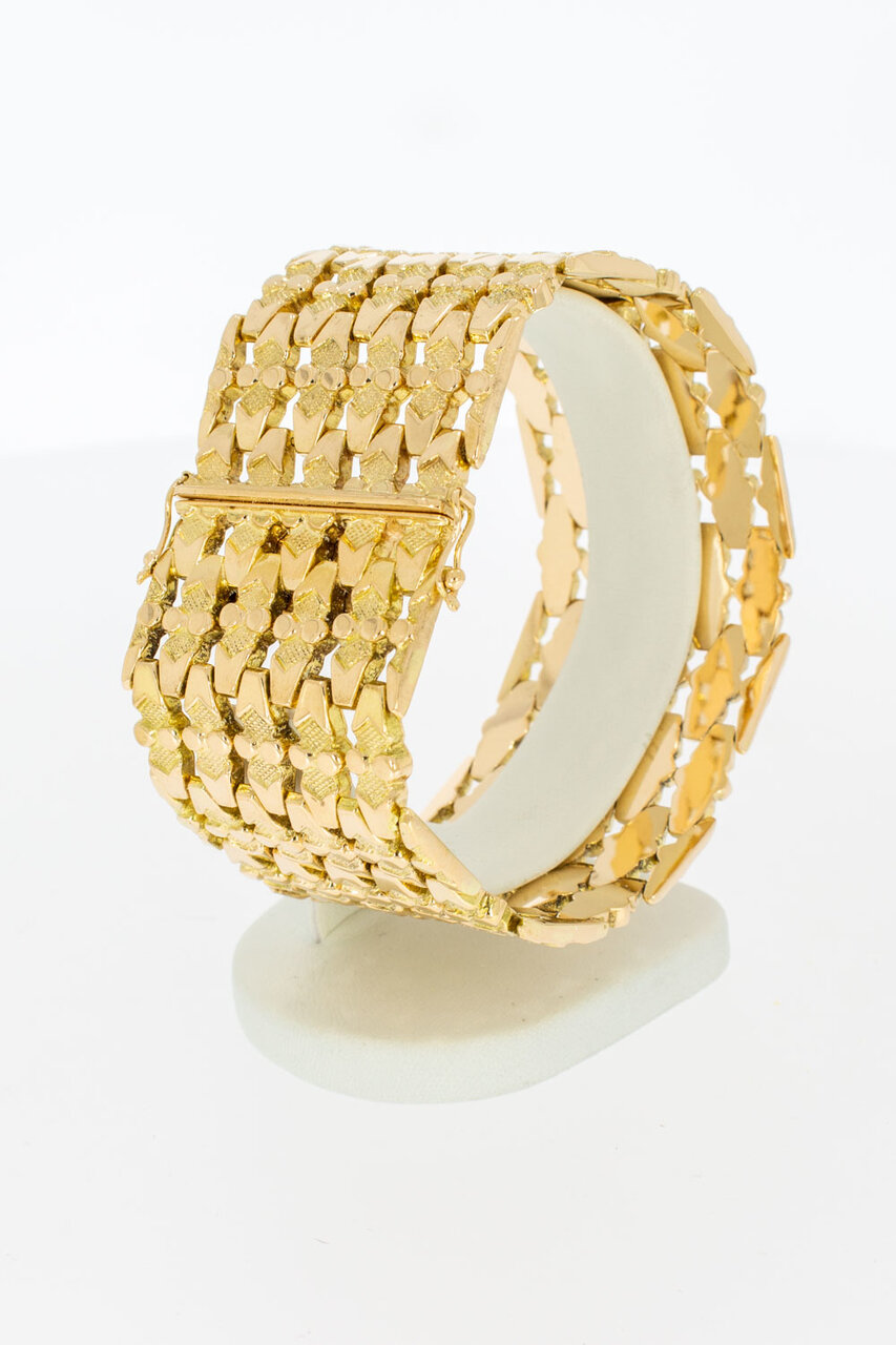 18 Karaat rose gouden brede  armband - 19,8 cm