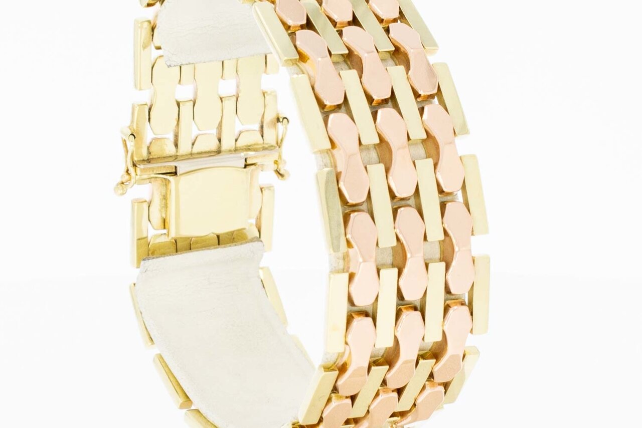 14 Karaat Vintage Staafjes armband- 19 cm