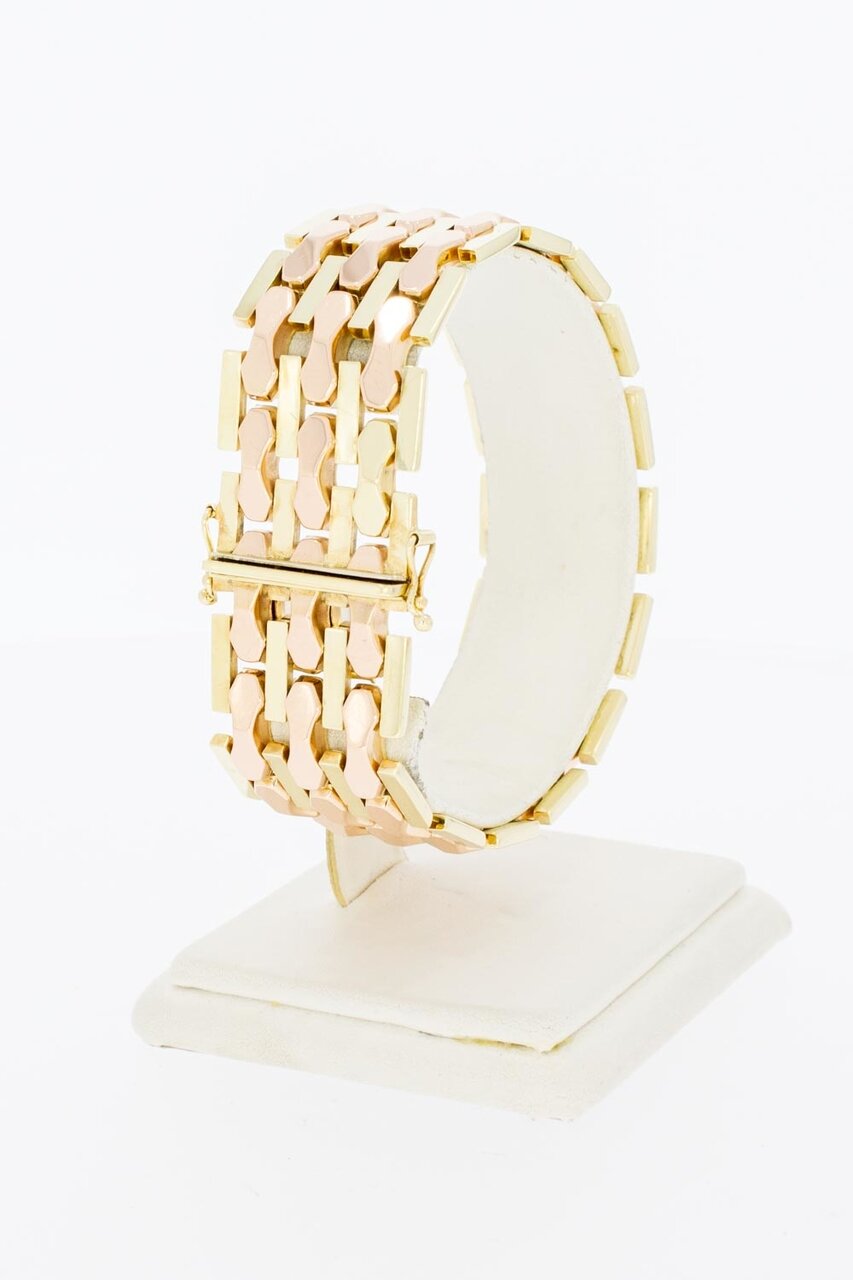 14 Karaat Vintage Staafjes armband- 19 cm