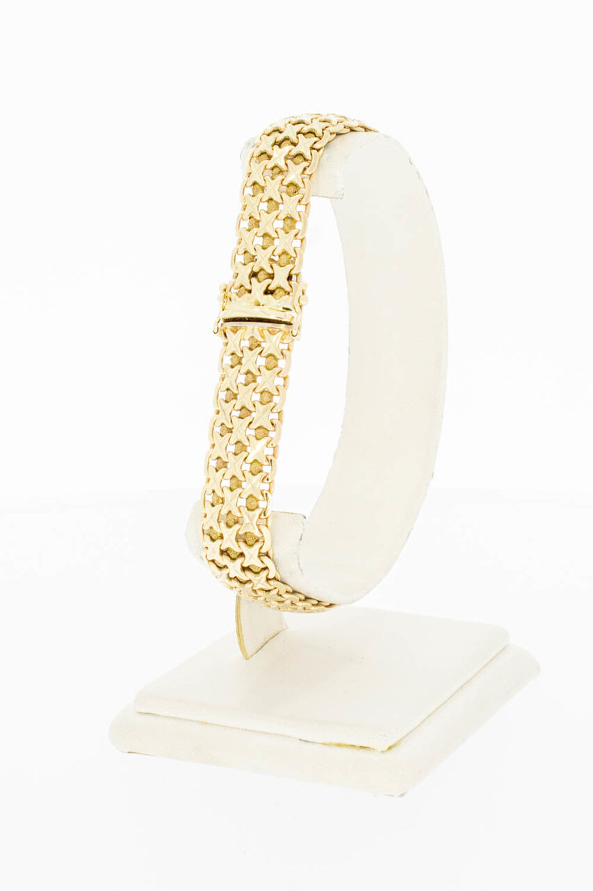 14 Karaat goud brede armband - 19,2 cm