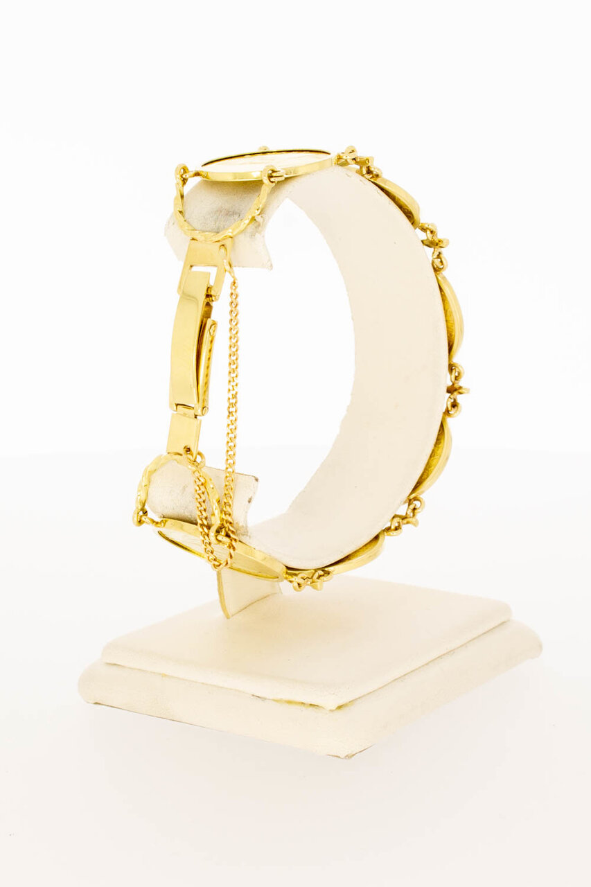 14 karaat goud penningen armband - 18 cm