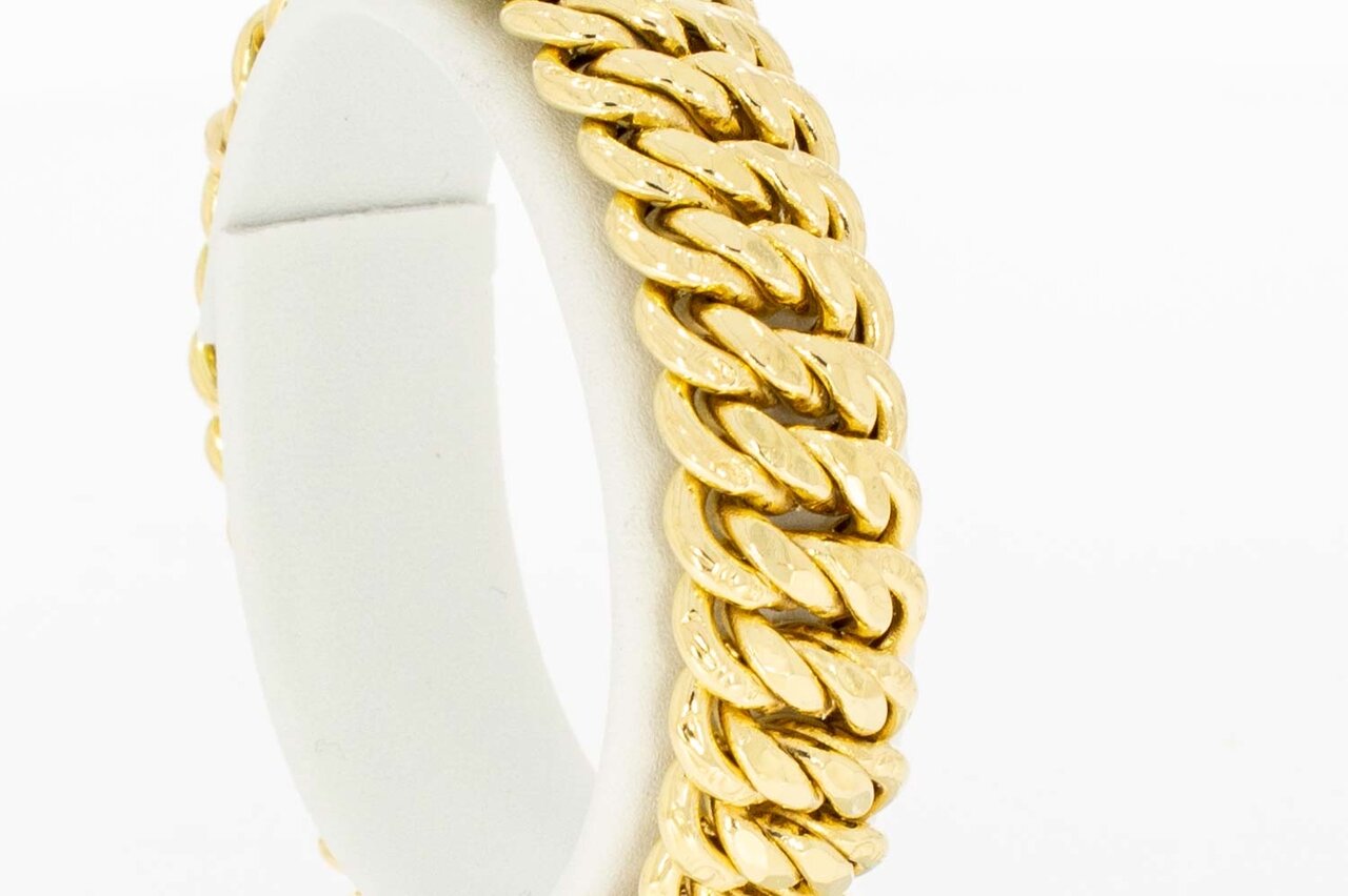 Gevlochten 18 Karaat dames armband - 16,9 cm
