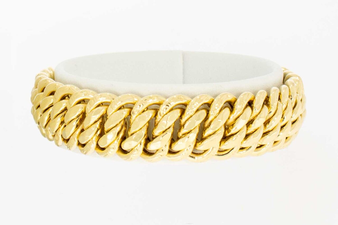Gevlochten 18 Karaat dames armband - 16,9 cm