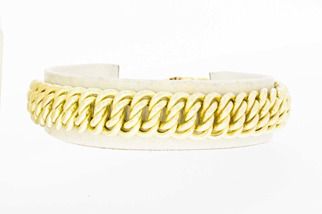 Gevlochten 14 Karaat goude armband - 20,2