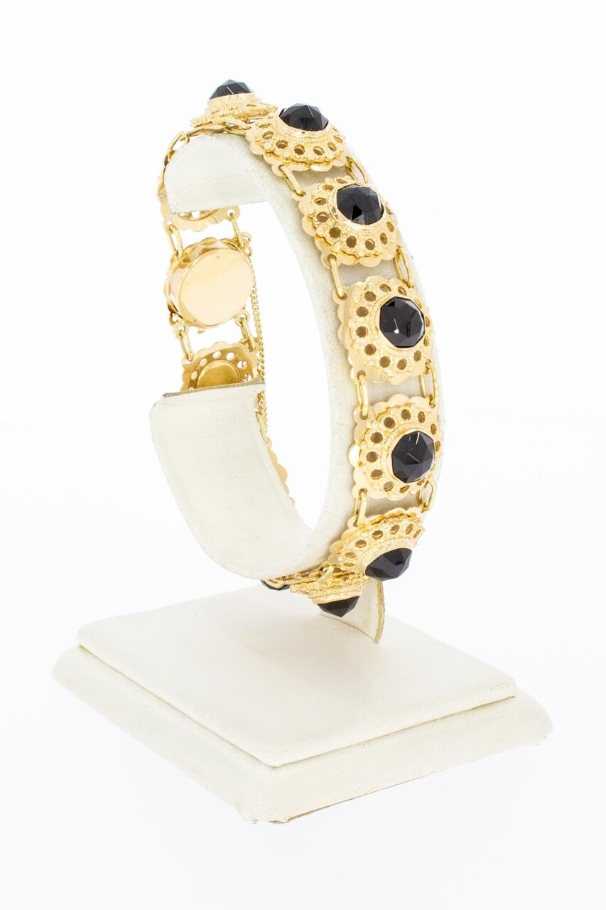 14 Karaat goud Granaten armband - 19,5 cm