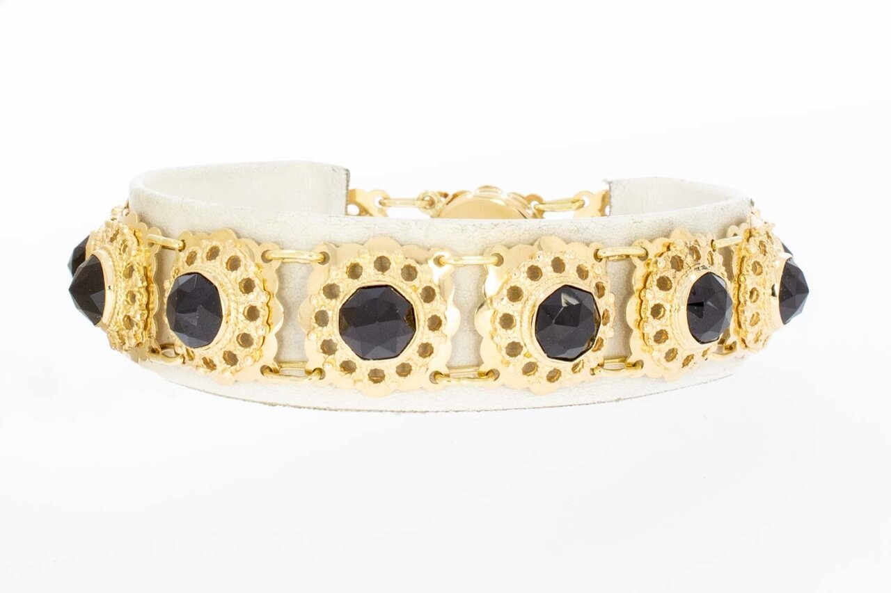 14 Karaat goud Granaten armband - 19,5 cm