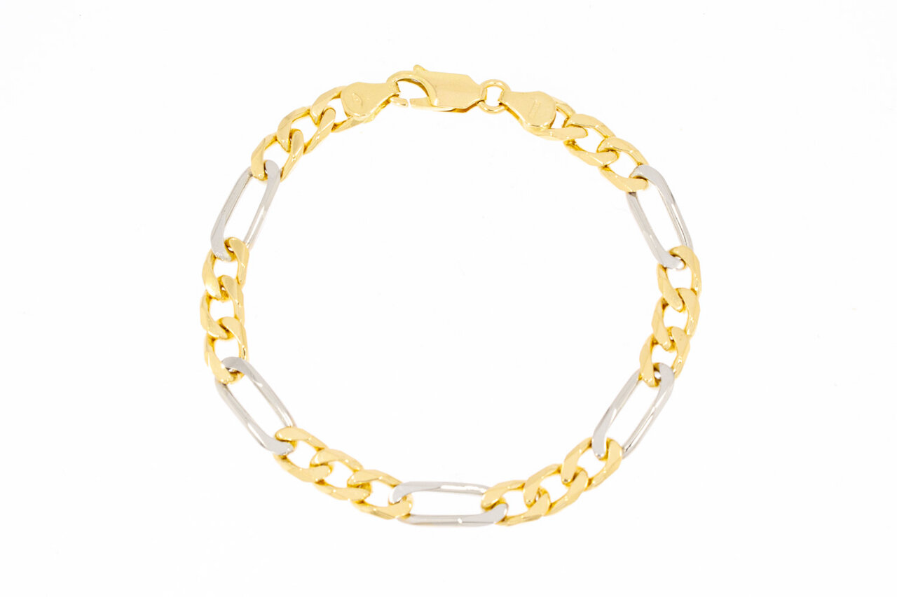 18 Karaat gouden Figaro armband - 19,2 cm