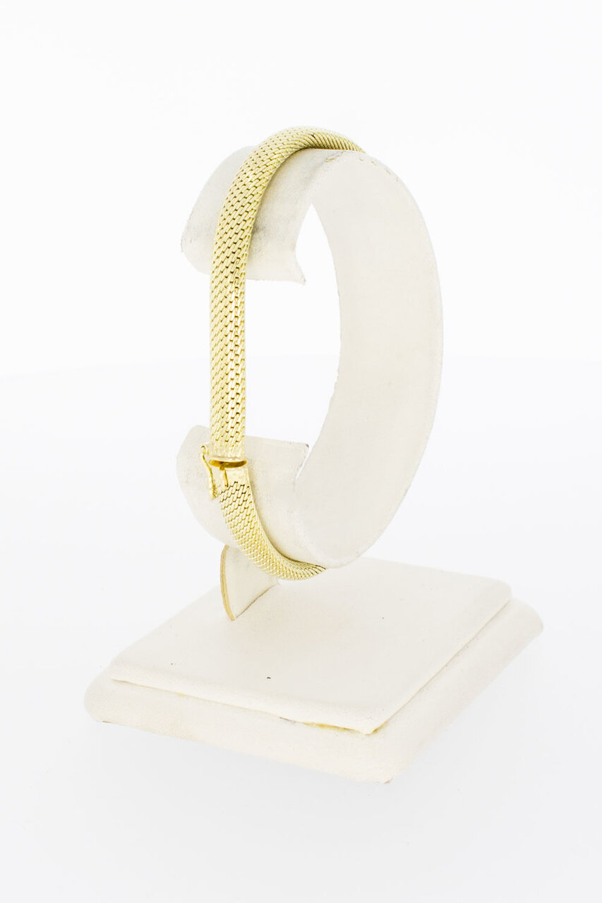 14 karaat gevlochten dames armband - 19,5 cm
