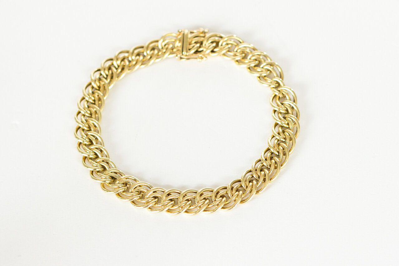 14 Karaat gevlochten armband - 18,5 cm