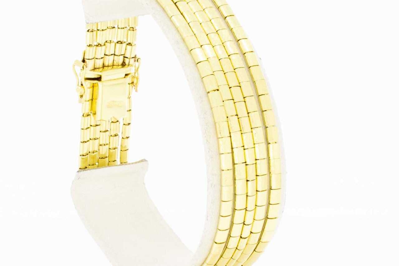 18 Karaat goud Staafjes armband - 19,7 cm