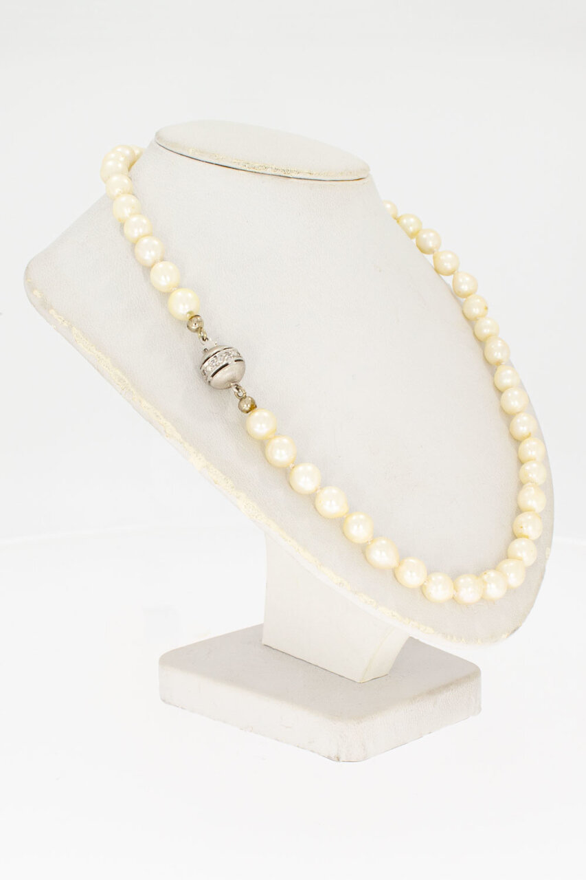 Parel ketting met witgouden sluiting - 73 cm