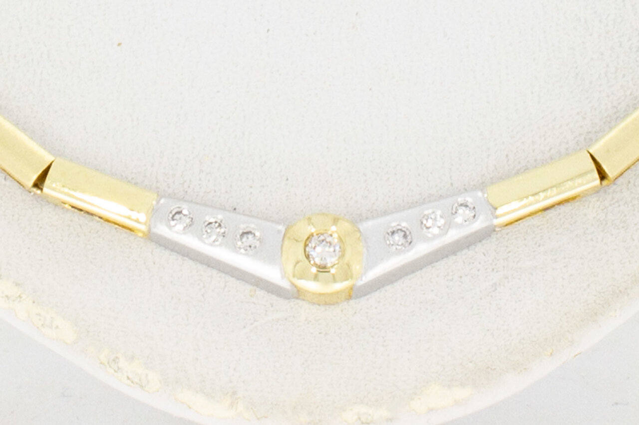 14 Karaat goud edelsteenketting - 48 cm