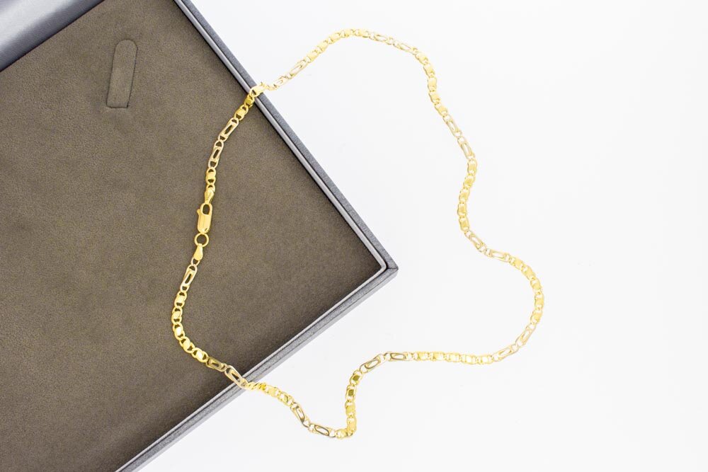 Valkoogketting 14 karaat  goud - 47,8 cm