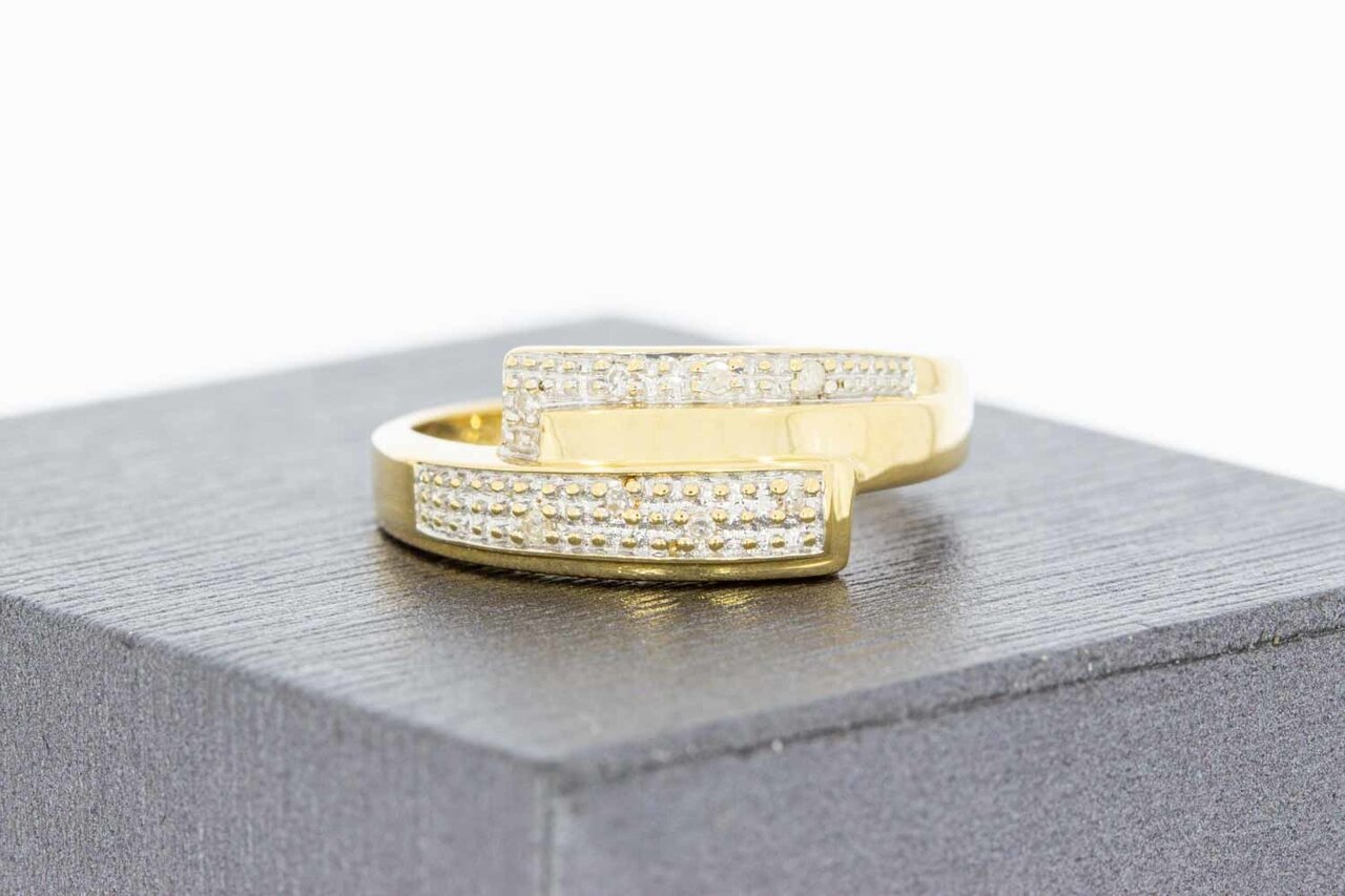 18 Karaat gouden diamantring - 18,5 mm