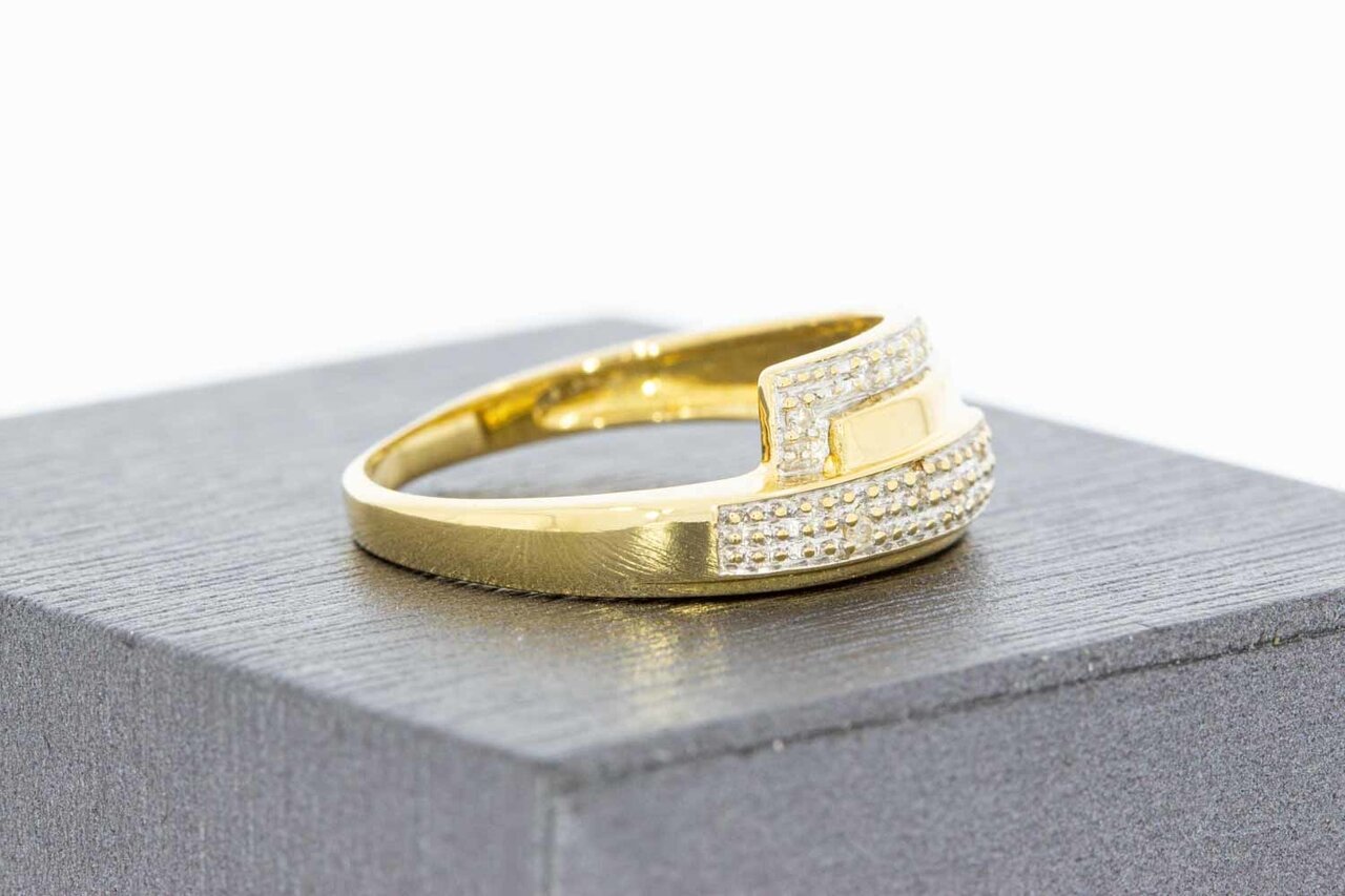 18 Karaat gouden diamantring - 18,5 mm