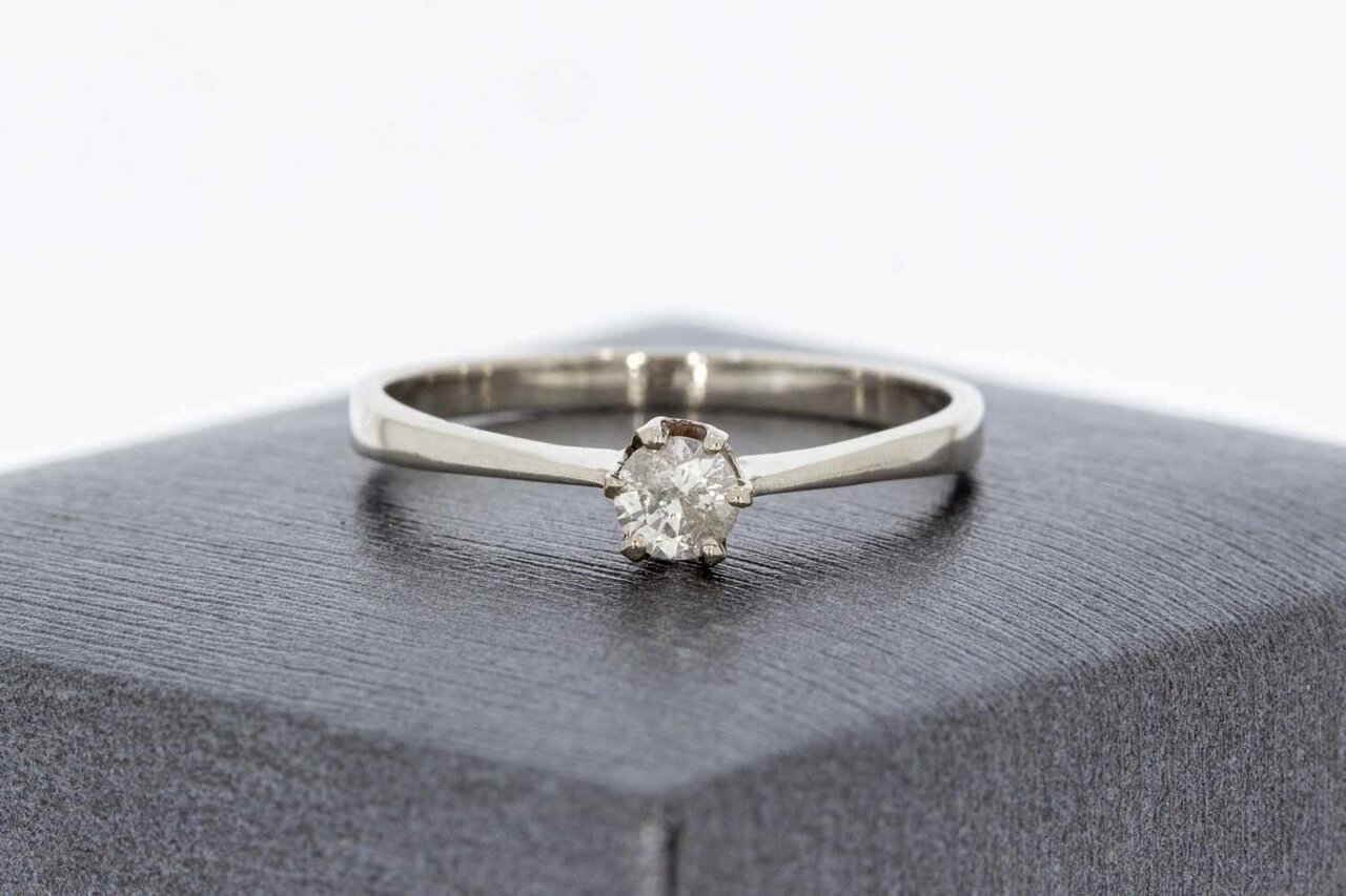 14 Karaat witgouden diamant ring - 18,7 mm