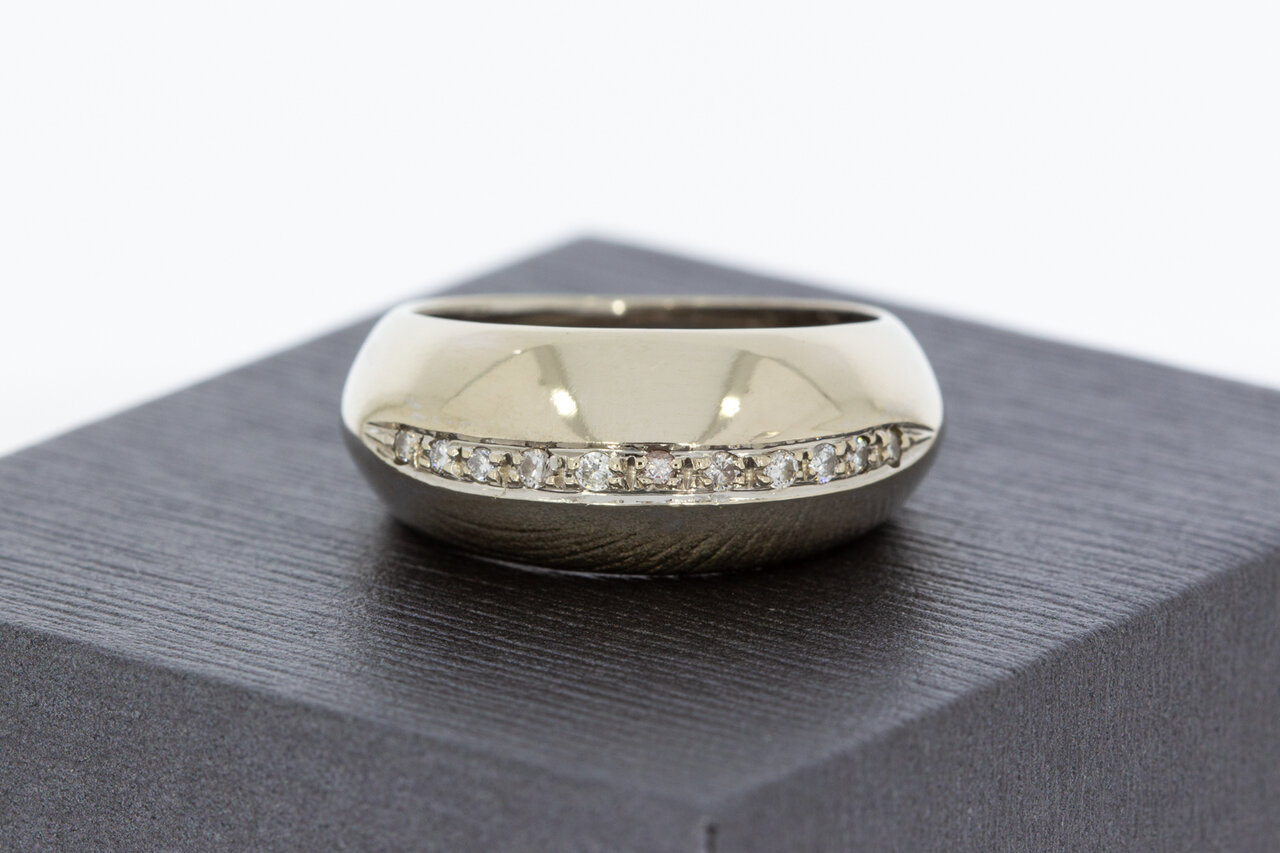 18 Karaat witgouden diamantring - 18 mm