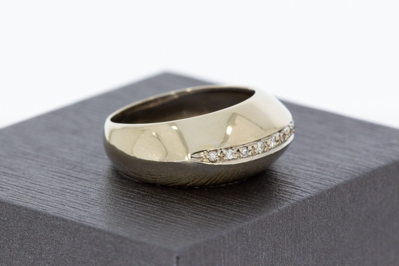 18 Karaat witgouden diamantring - 18 mm