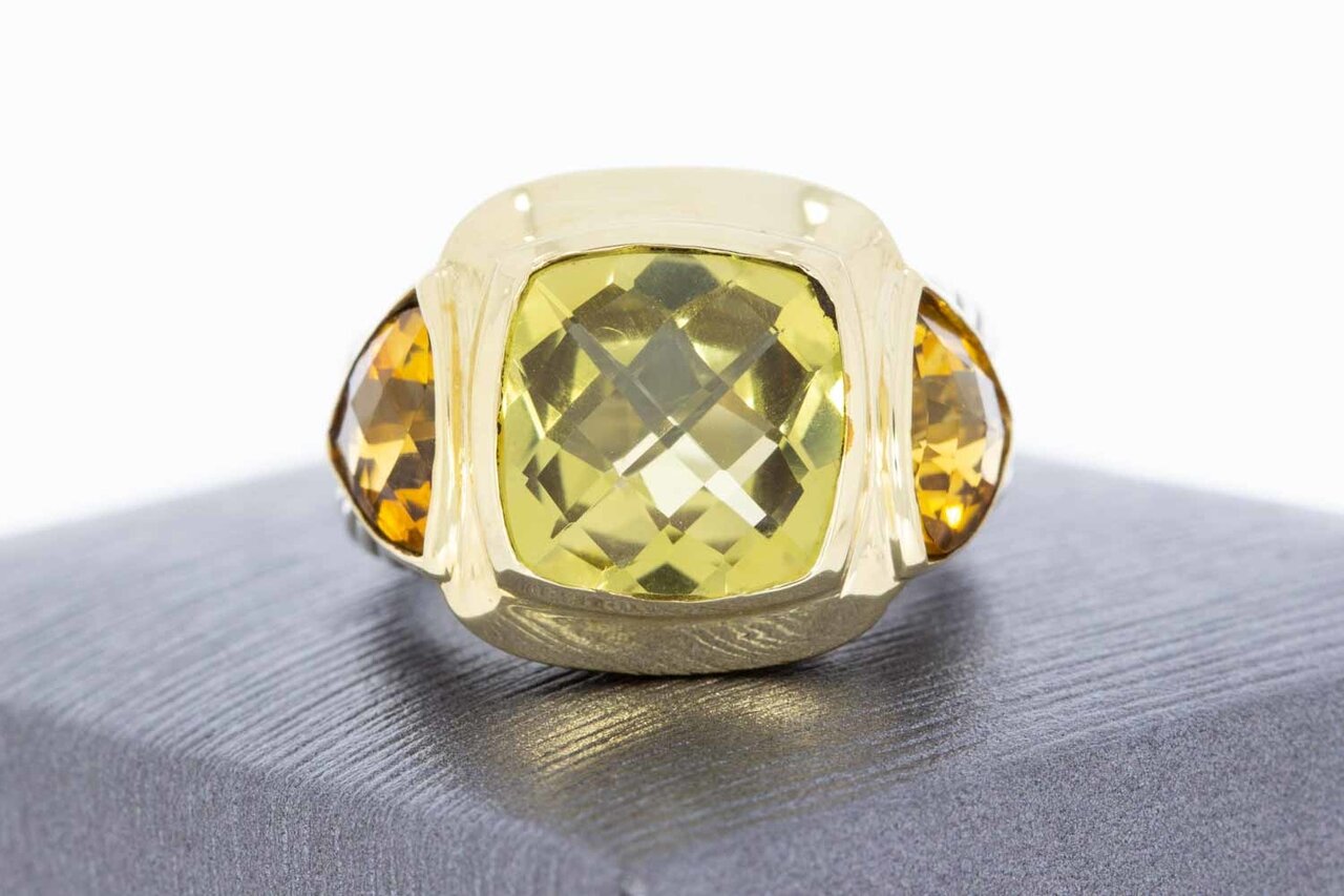 18 Karaat combi Citrien Ring - 16,9 mm