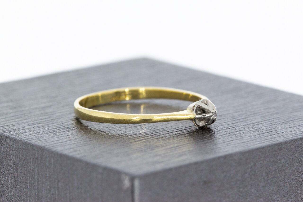 14 karaat gouden diamantring - 16 mm