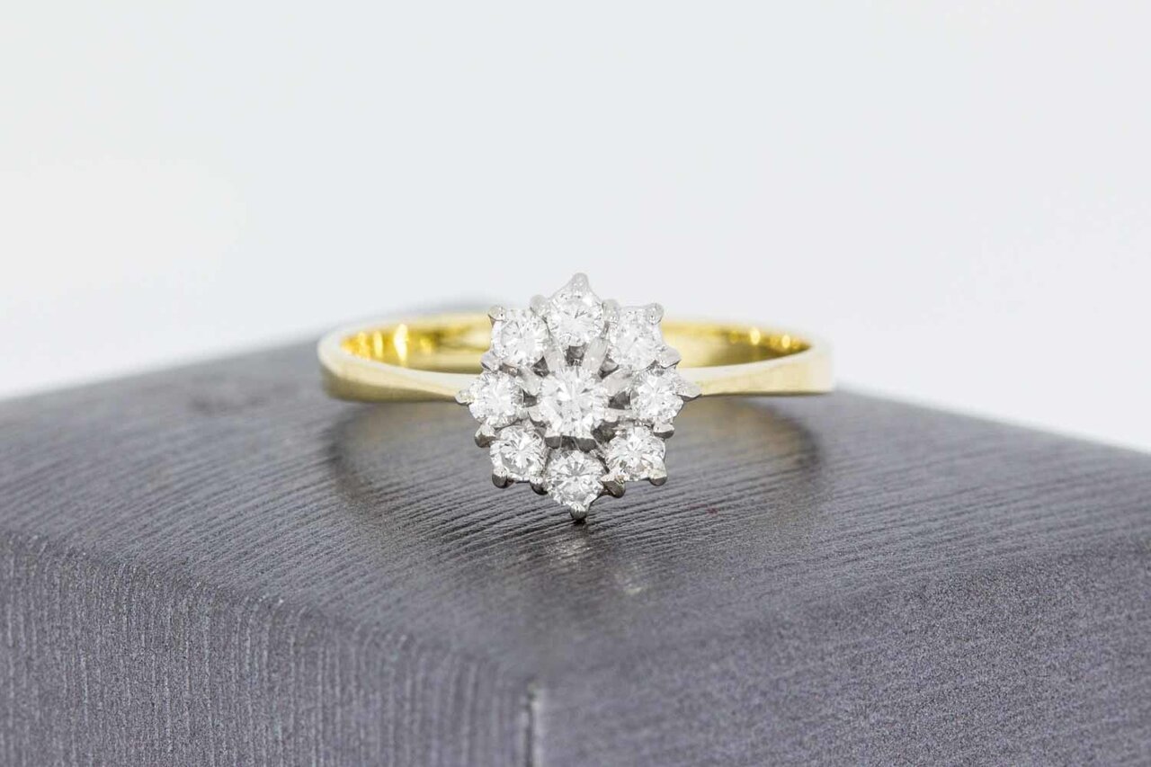 Bicolor 14 Karaat diamant ring - 19,8 mm