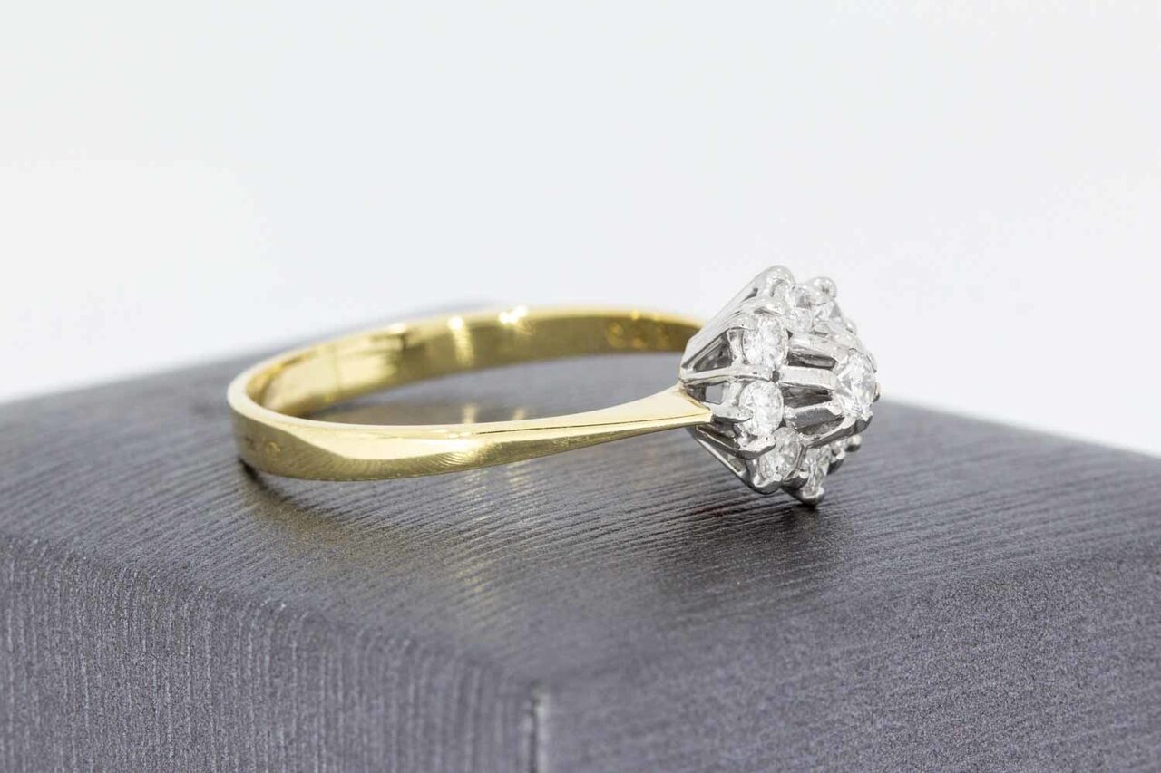 Bicolor 14 Karaat diamant ring - 19,8 mm